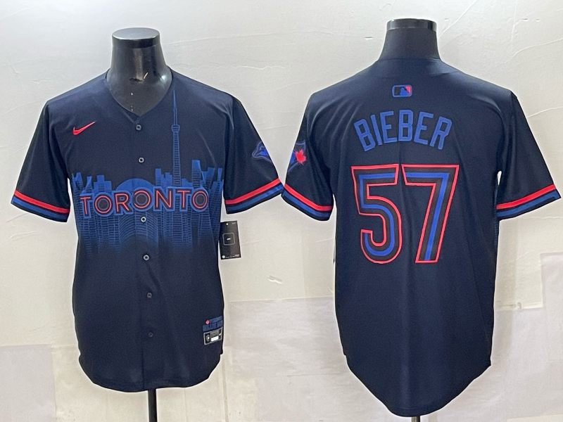 Men 2025 Toronto Blue Jays #57 Bieber Blue Nike MLB Jersey 002
